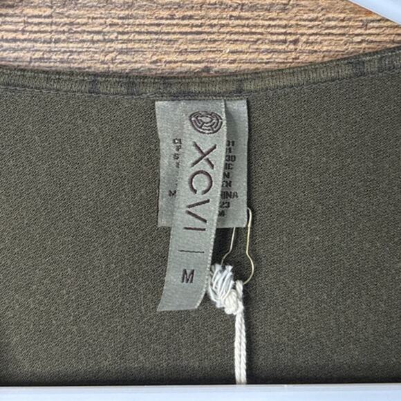 XCVI Twist Front Long Sleeve Olive Green Leopard Print Top SZ Medium NWT - Picture 7 of 9